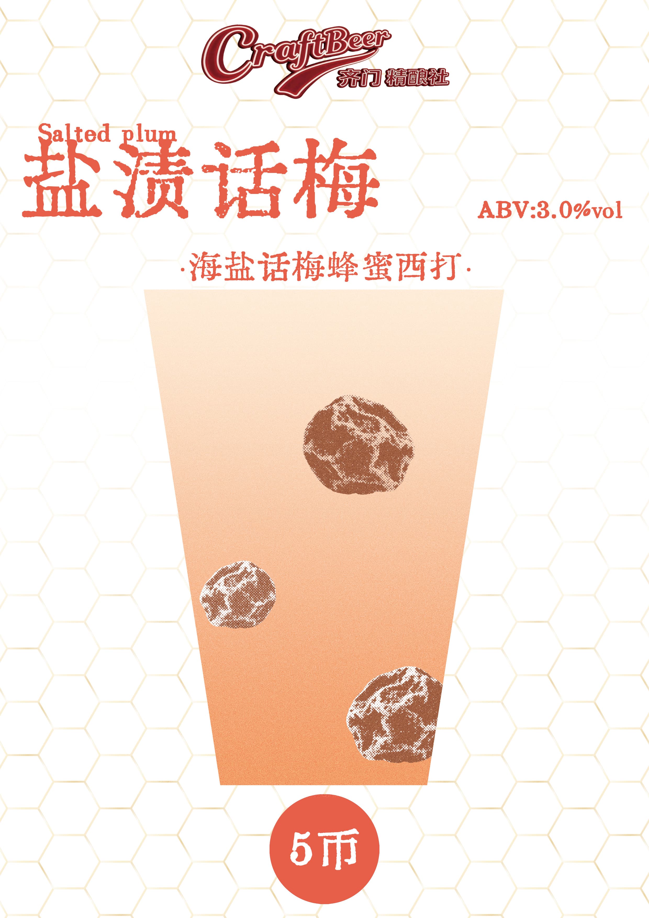 盐渍话梅 海盐话梅蜂蜜西打